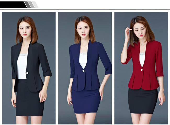 營(yíng)業(yè)員工作套裙款式多色選擇參考展示圖