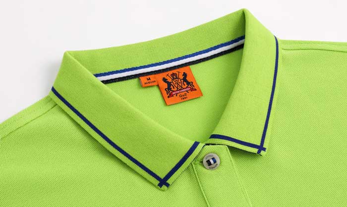 1898號時尚翻領(lǐng)短袖POLO衫定制成衣領(lǐng)形細(xì)節(jié)放大展示圖